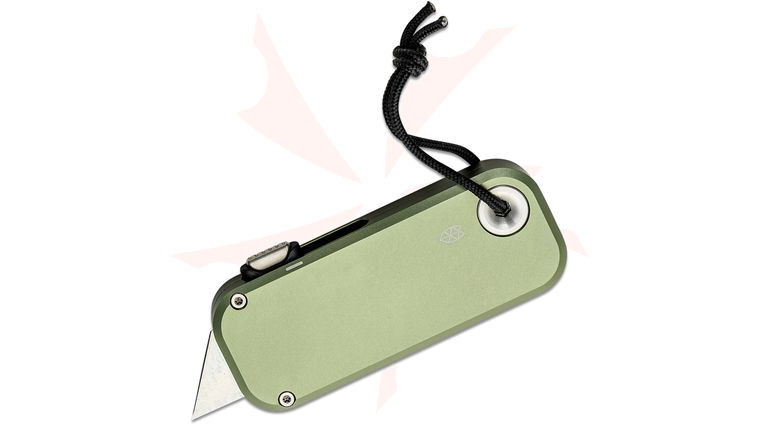 The James Brand Palmer Pocket Utility Knife 0.55 inch Replaceable Blade, OD Green Aluminum Handles