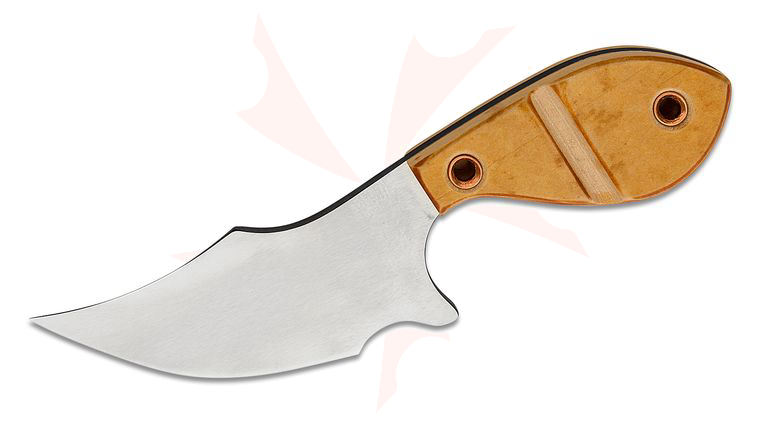 Jeremy Horton Custom Roll Out Fixed Blade 3.5 inch D2 Satin Clip Point Chisel Blade, Maple Richlite Handles, No Sheath