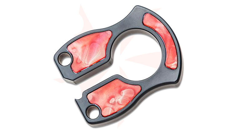 John Gray Black Titanium Keyper Keychain Bottle Opener with Red Acrylic Inlays, 2.375 inch Overall
