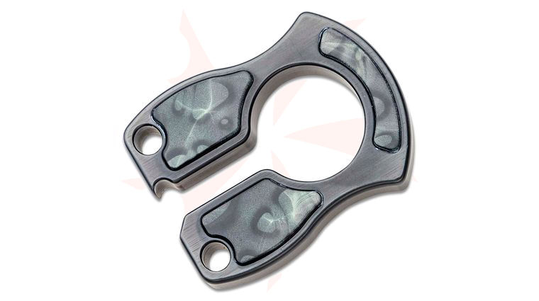 John Gray Black Titanium Keyper Keychain Bottle Opener with Smoke Acrylic Inlays, 2.375 inch Overall
