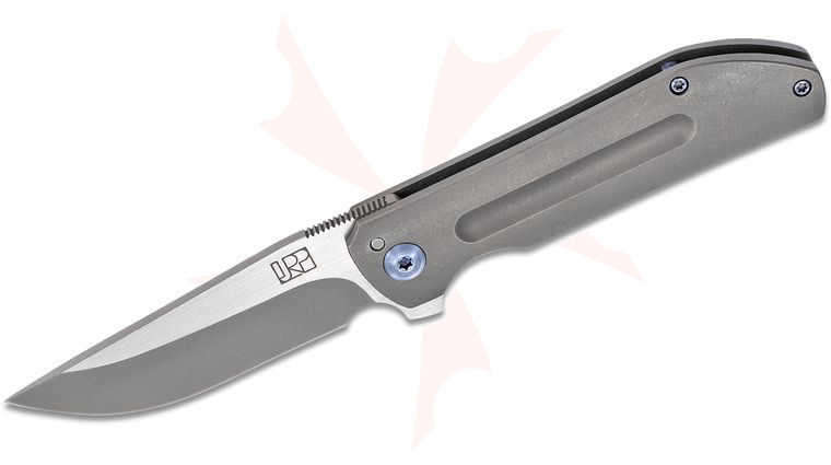 Jared Price Custom Shrike Flipper Knife 3.3 inch CTS-XHP Two-Tone Blade, Milled Titanium Handles
