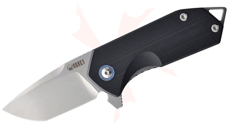 Kubey Knives Campe Nest Flipper Knife 2.36 inch D2 Bead Blast Tanto Blade, Black G10 Handles