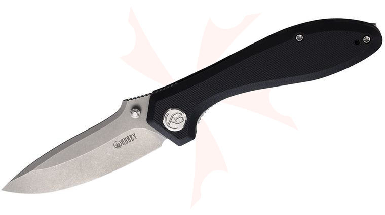 Kubey Knives Ruckus Folding Knife 3.31 inch AUS-10 Bead Blast Drop Point Blade, Black G10 Handles