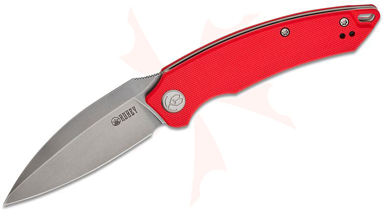 Kubey Knives Leaf Front Flipper Knife 2.99 inch AUS-10 Bead Blast Spear Point Blade, Red G10 Handles