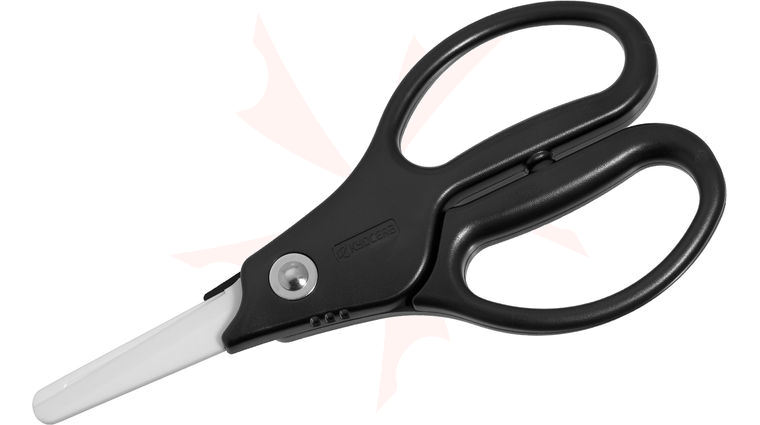 Kyocera Advanced Ceramics 2.7 inch Ceramic Utility Scissors, White Blades, Black Handles