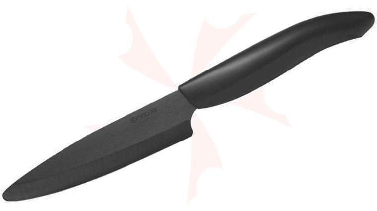 Kyocera Advanced Ceramics Revolution Utility Knife 4.5 inch Black Blade, Black Handle