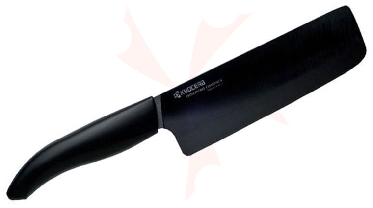 Kyocera Advanced Ceramics Revolution Nakiri Vegetable Knife 6 inch Black Blade, Black Handle
