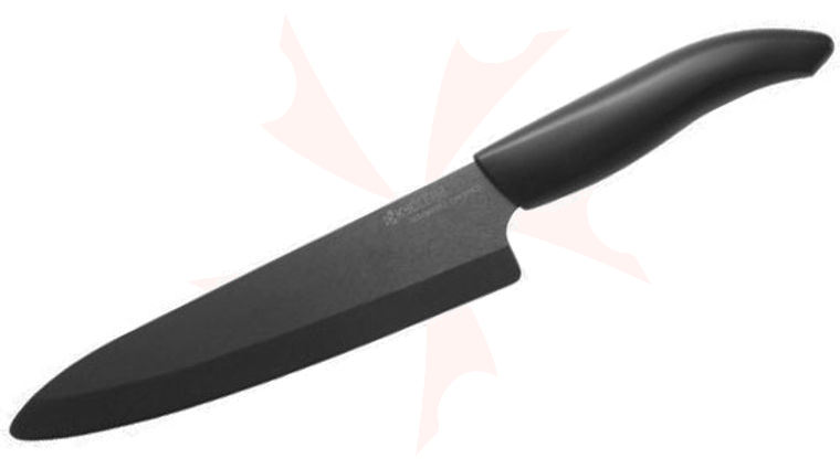 Kyocera Advanced Ceramics Revolution Chef's Knife 7 inch Black Blade, Black Handle