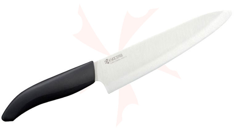 Kyocera Advanced Ceramics Revolution Chef's Knife 7 inch White Blade, Black Handle