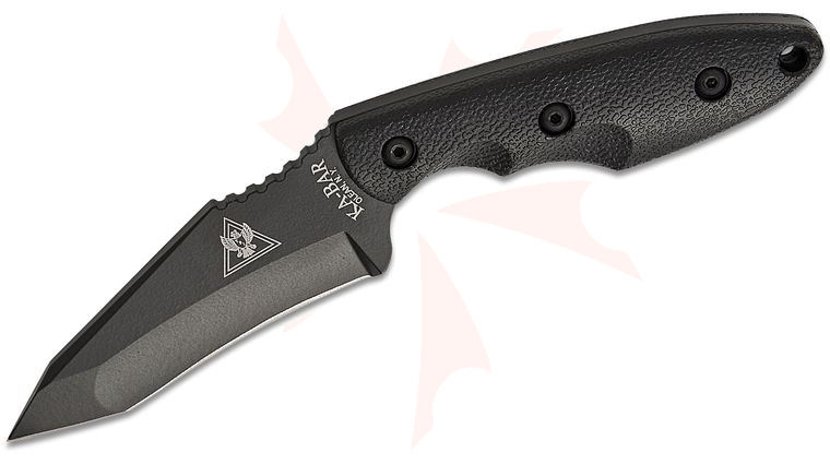 KA-BAR 2486 TDI/Hinderer Hell Fire Fixed 3.5 inch Recurve Tanto Blade, Zytel Handles