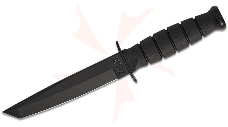 KA-BAR 5054 Short Fighting Knife 5.25 inch Tanto Plain Blade, Kraton G Handle, Kydex Sheath