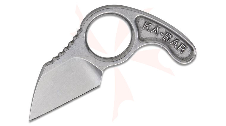 KA-BAR 7704 George Roscoe Forged Fixed Blade Knife 1.8 inch Wharncliffe Blade, Stonewashed, One-Piece Construction, Celcon Sheath