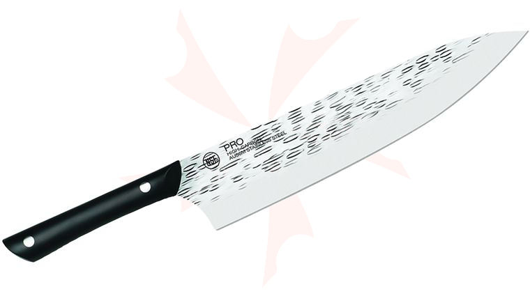 KAI PRO 10 inch Chef's Knife Hammered Finish Blade, Black POM Handles