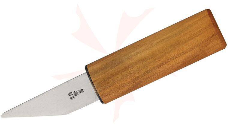 Kanetsune Kiridashi Fixed 2.75 inch Chisel Ground SK5 Carbon Steel Blade, Wood Handle and Sheath 