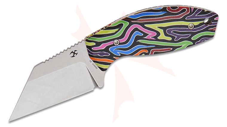 Kansept Knives Dirk Pinkerton Siafu Fixed Blade Knife 2.41 inch D2 Stonewashed Wharncliffe Blade, Arcade Pattern G-Mascus Handles, Kydex Sheath