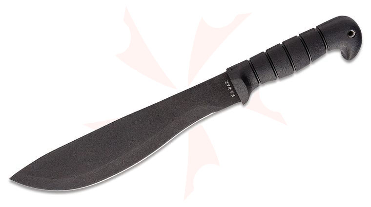 KA-BAR 1248 Cutlass Machete Fixed 11 inch Black Blade, Kraton G Handle, Leather/Cordura Sheath