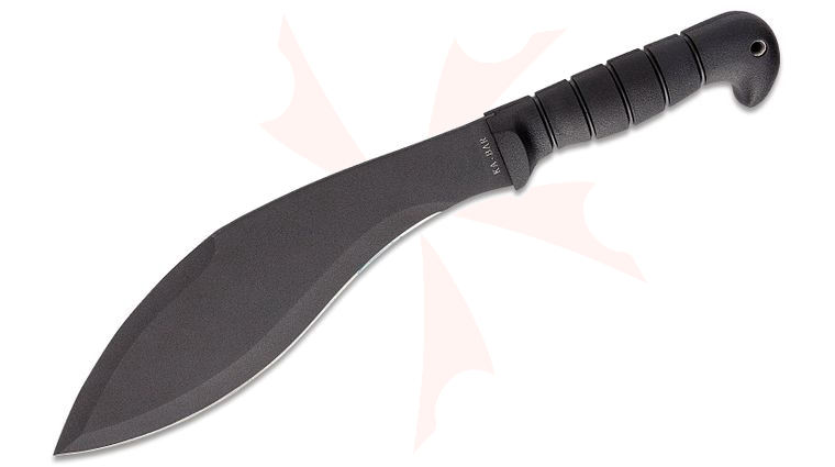 KA-BAR 1249 Kukri Machete 11.5 inch SK5 Black Kukri Blade, Black Kraton G Handle, Cordura Sheath