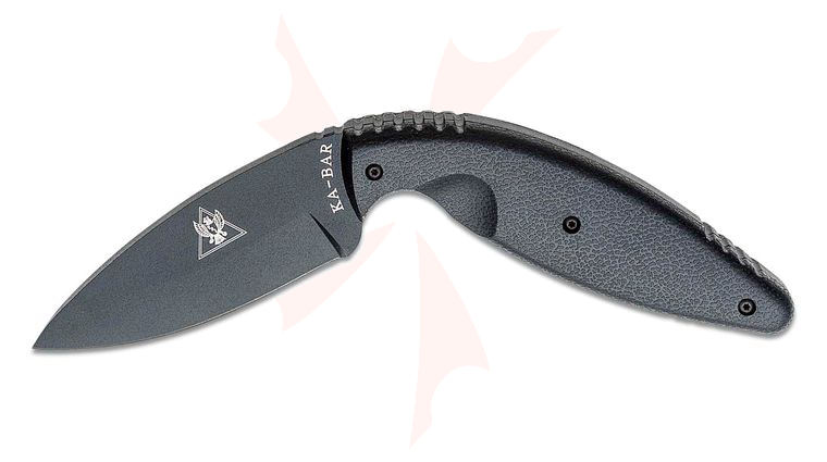 KA-BAR 1482 TDI Law Enforcement Combat Fixed Blade Knife 3.69 inch Black Drop Point Blade, Black Zytel Handles, Black GFN Sheath
