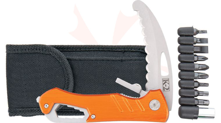 KA-BAR 3082 K2 Rescue Kit Folding Knife 3-1/2 inch Blade, 9 Bits, Window Breaker