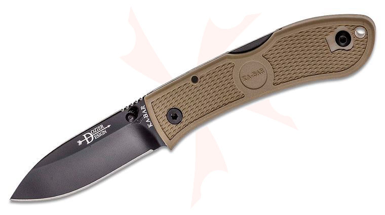 KA-BAR 4062CB Dozier Hunter Lockback Folding Knife 3 inch Black Drop Point Blade, Coyote Brown Zytel Handles