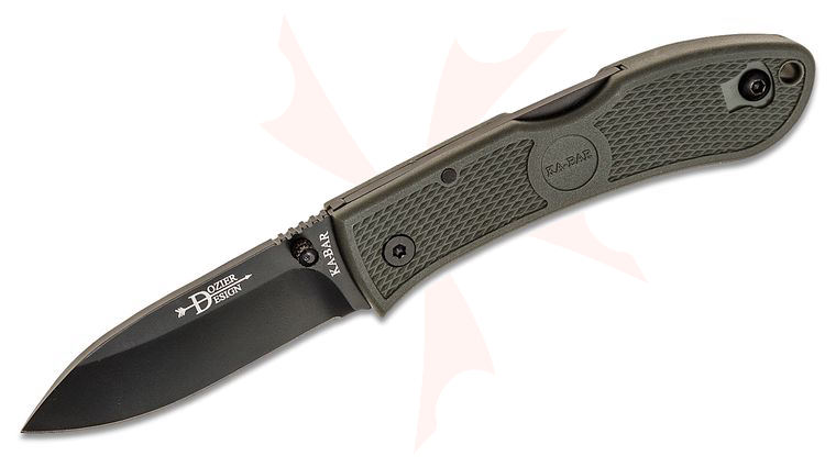 KA-BAR 4062FG Dozier Hunter Lockback Folding Knife 3 inch D2 Black Drop Point Blade, Foliage Green Zytel Handles