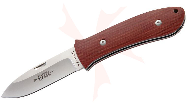 KA-BAR 4084 Dozier Big Easy Slipjoint Folder 3-1/2 inch Satin Plain Blade, Brown Micarta Handles