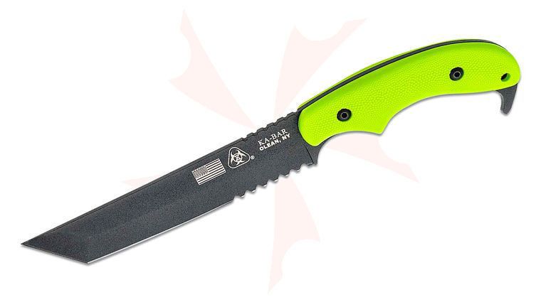 KA-BAR 5700 ZK (Zombie Killer) Knives Famine Tanto Fixed 7-5/8 inch Black Plain Blade, Interchangeable Handles