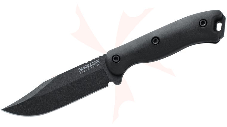 KA-BAR BK17 Short Becker Clip Point Fixed 4-3/8 inch Carbon Steel Blade, Cordura Sheath