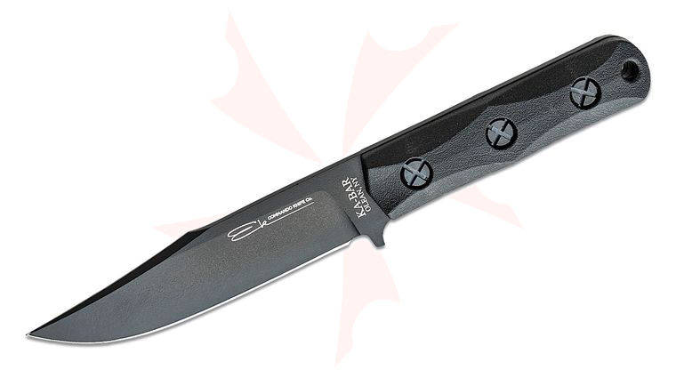 KA-BAR John Ek Commando Ek Model 50 Fixed 5.06 inch Black 1095 Clip Point Blade, Black Ultramid Handles, Celcon Sheath