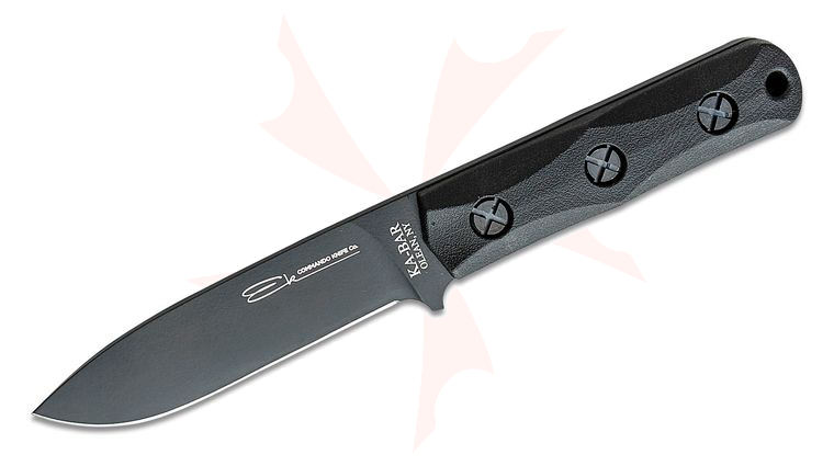 KA-BAR John Ek Commando Ek Model 51 Fixed 4.31 inch Black 1095 Drop Point Blade, Black Ultramid Handles, Celcon Sheath