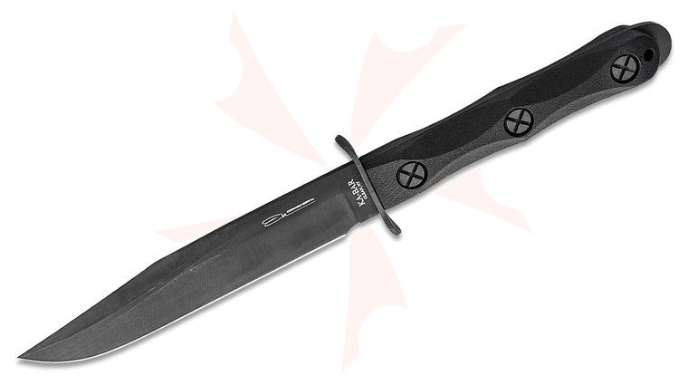KA-BAR John Ek Commando Ek Model 5 Fixed 6.875 inch Black 1095 Bowie Blade, GFN Handles, Celcon Sheath