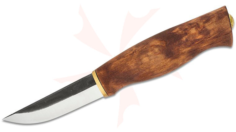 Kellam Knives Finnish Hawk Puukko 3 inch Blade, Stained Curly Birch Handle