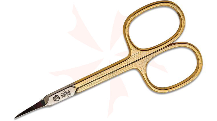 Camila 3.5 inch Cuticle Scissor, Modern Style w/Gold Plated Handle