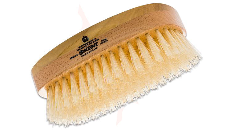 Kent Brushes MS23D Rectangular Satin and Beech Wood, Pure Soft White Bristle Hair Brush
