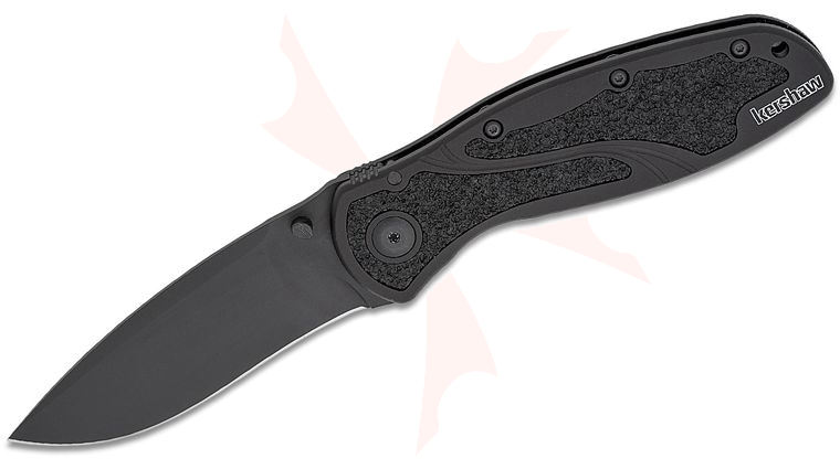 Kershaw 1670BLKMAG Ken Onion Blur Assisted Folding Knife 3.4 inch CPM-MagnaCut Black Blade, Black Aluminum Handles w/ Trac-Tec Inserts