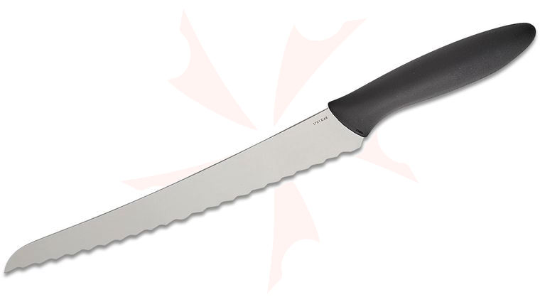 Kershaw 1781 8 inch Serrated Bread Knife, Black Polypropylene Handle, Slotted Sheath