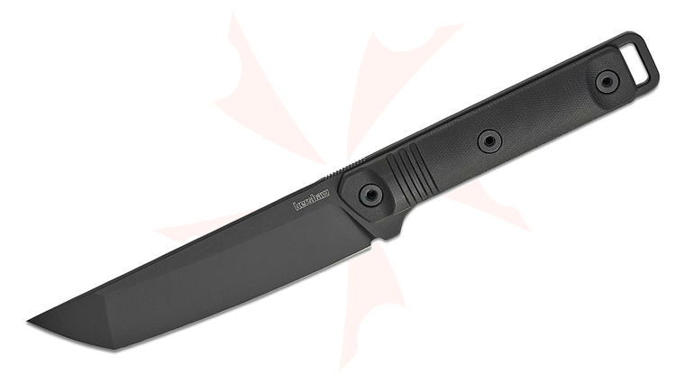 Kershaw 1088 Atreides Fixed Blade Knife 5.7 inch 65Mn Black Tanto Blade, Black Polypropylene Handles with Rubber Overmold, Black Polypropylene Sheath
