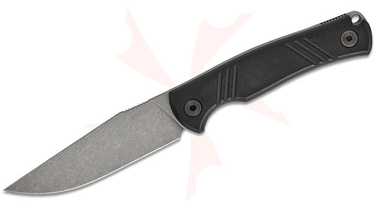 Kershaw 1089 Pack Mule Fixed Blade Knife 3.9 inch N690 Stonewashed Clip Point Blade, Black G10 Handles, Kydex Sheath