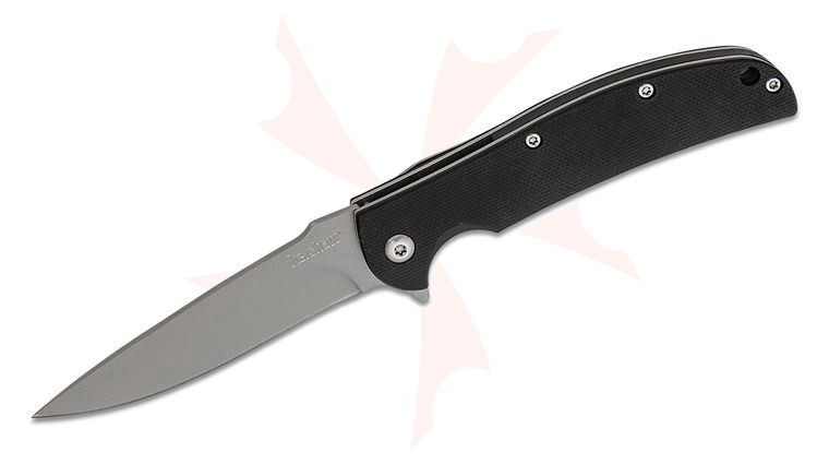 Kershaw 3410 Chill Folding Knife 3.125 inch Bead Blast Plain Blade, Black G10 Handles