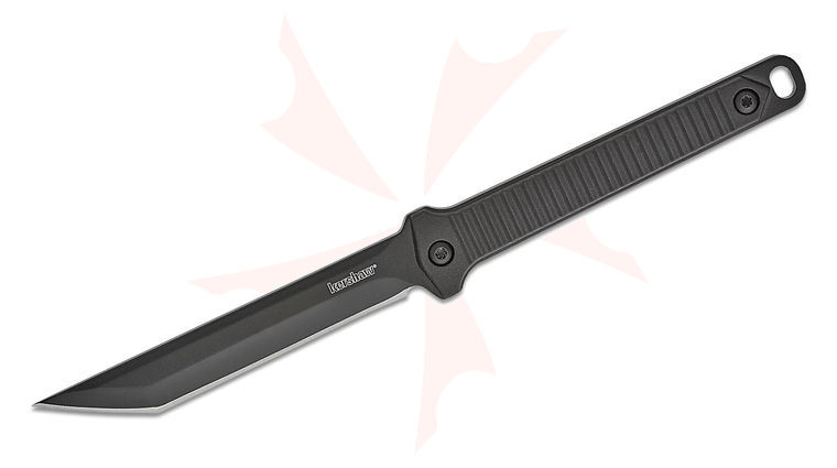 Kershaw 4008 Dune Neck Knife 3.8 inch Black Plain Blade, Black Injection Molded Handles