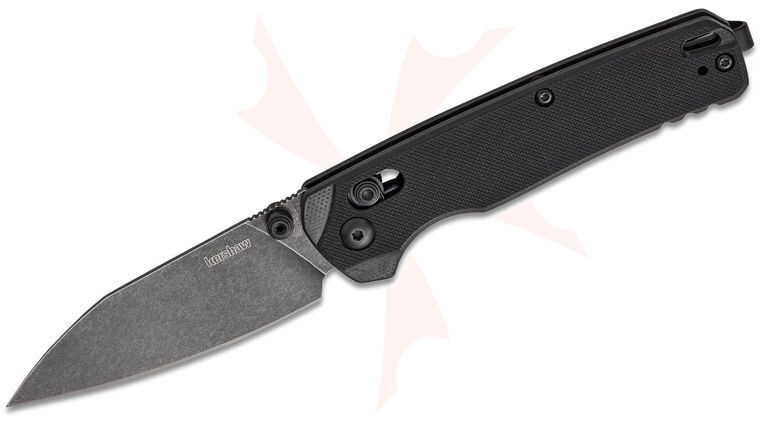 Kershaw 6105G10 USA-Made Bel Air DuraLock KVT Folding Knife 3.1 inch CPM-MagnaCut BlackWash Reverse Tanto Blade, Black G10 Handles, Reversible Deep Carry Clip