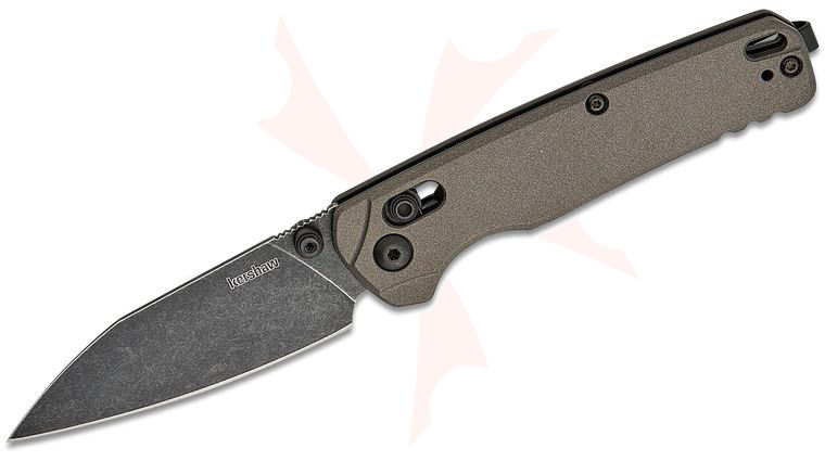Kershaw 6105GRYBW USA-Made Bel Air DuraLock KVT Folding Knife 3.1 inch CPM-MagnaCut BlackWash Reverse Tanto Blade, Gray Anodized Aluminum Handles, Reversible Deep Carry Clip