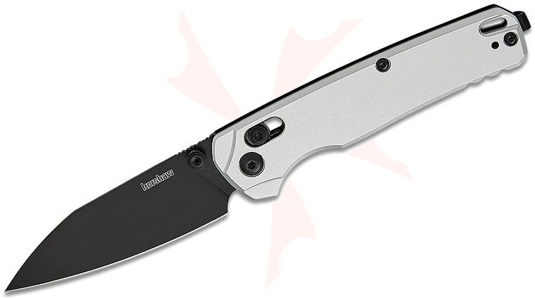 Kershaw 6105 USA-Made Bel Air DuraLock KVT Folding Knife 3.1 inch CPM-MagnaCut Black PVD Reverse Tanto Blade, Raw Aluminum Handles, Reversible Deep Carry Clip