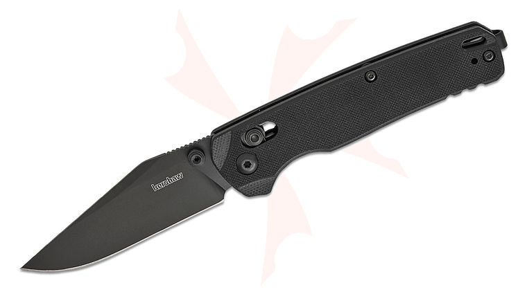 Kershaw 6106BLK USA-Made Bel Air DuraLock KVT Folding Knife 3.1 inch CPM-MagnaCut Black PVD Clip Point Blade, Black G10 Handles, Reversible Deep Carry Clip
