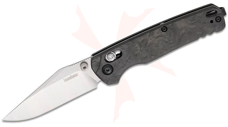 Kershaw 6106CF USA-Made Bel Air DuraLock KVT Folding Knife 3.1 inch CPM-MagnaCut Satin Clip Point Blade, Carbon Fiber Handles, Reversible Deep Carry Clip