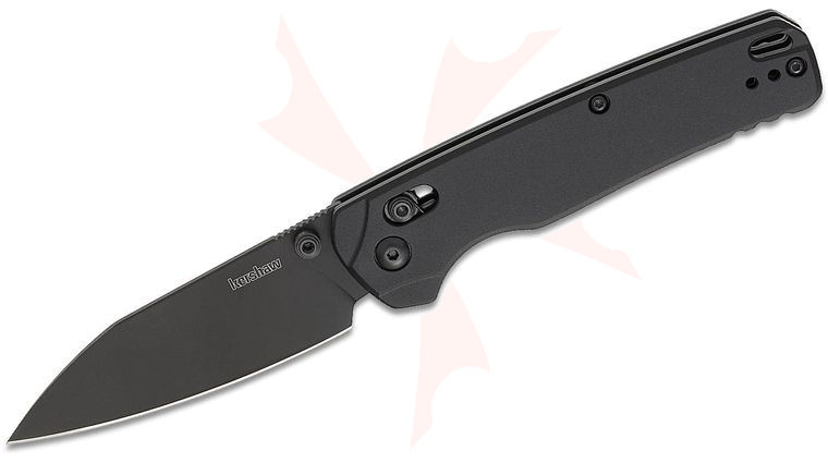 Kershaw 6110BLK USA-Made Bel Air XL DuraLock KVT Folding Knife 3.4 inch CPM-MagnaCut Black Cerakote Reverse Tanto Blade, Black Aluminum Handles, Reversible Deep Carry Clip