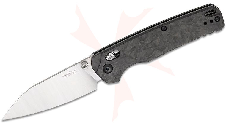 Kershaw 6110CF USA-Made Bel Air XL DuraLock KVT Folding Knife 3.4 inch CPM-MagnaCut Satin Reverse Tanto Blade, Carbon Fiber Handles, Reversible Deep Carry Clip