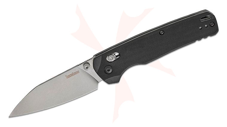 Kershaw 6110 USA-Made Bel Air XL DuraLock KVT Folding Knife 3.4 inch CPM-MagnaCut Stonewashed Reverse Tanto Blade, Black G10 Handles, Reversible Deep Carry Clip
