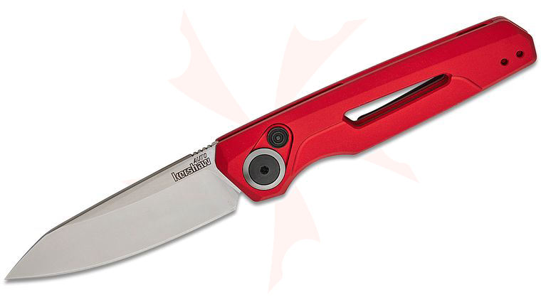 Kershaw 7550RD Launch 11 AUTO Folding Knife 2.75 inch CPM-154 Satin Reverse Tanto Blade, Red Aluminum Handles