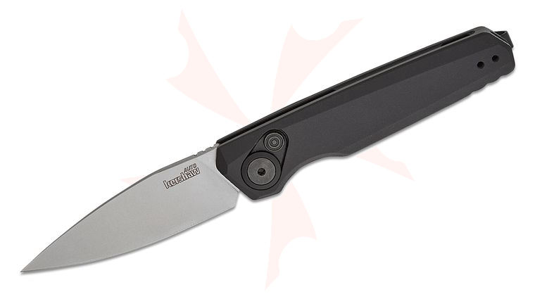 Kershaw 7551BLKSW Launch 18 AUTO Folding Knife 2.79 inch CPM-154 Stonewashed Drop Point Blade, Black Aluminum Handles